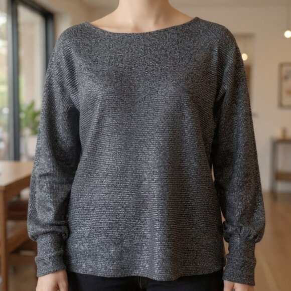 Urbanology Anton's Choice Black/Silver Glitter Top Women's Large New with Tags - Picture 1 of 2